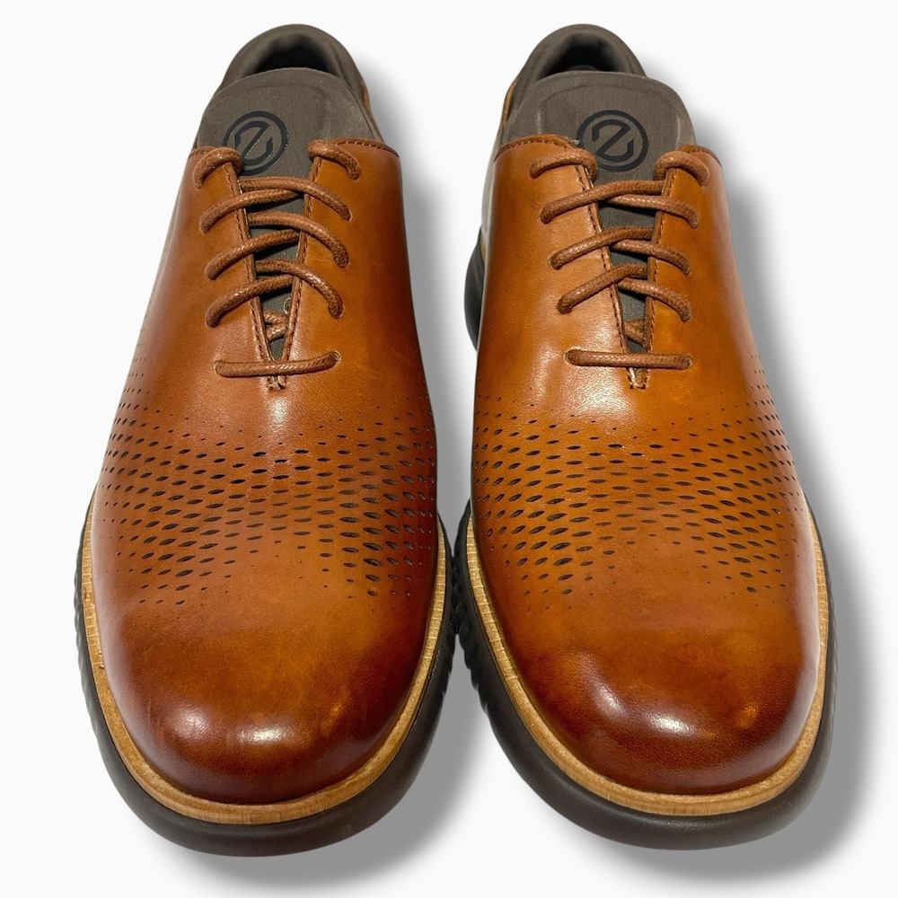 Cole Haan Men 2.ZeroGrand Laser Wingtip Oxford British Tan Java C25351 Size 10.5 - Picture 4 of 12